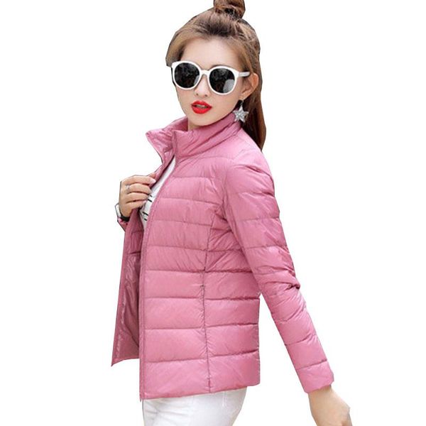 

fashion whiter duck down coat women 2020 new winter autumn large size down jackwt warm short outerwear slim parka qh0954, Black