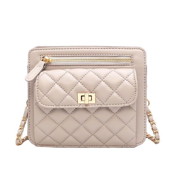 

women's 2020 new brand designer messenger bags fashion chains plaid shoulder handbag female small square pu flap crossbody bags