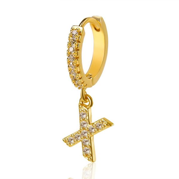 

26 english letters zircon pendant ear piercing earring for women initial ear buckle creative joker earring women fashion jewelry sqcdjr, Golden
