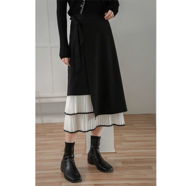 

black y2k elegant waist high women's skirts japanese fashion harajuku female streetwear skirt 2021 amxk