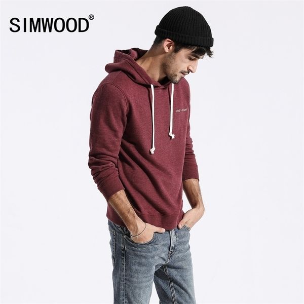 

simwood men hoodies new autumn fashion sweatshirt male casual moletom masculino slim fit plus size tracksuit wt017002 201020, Black