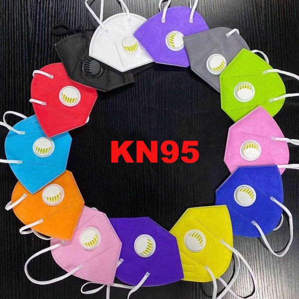 

face mask dust proof with breathing valve breathable 5 layer protective masks fashion reusable mouth masks, Black