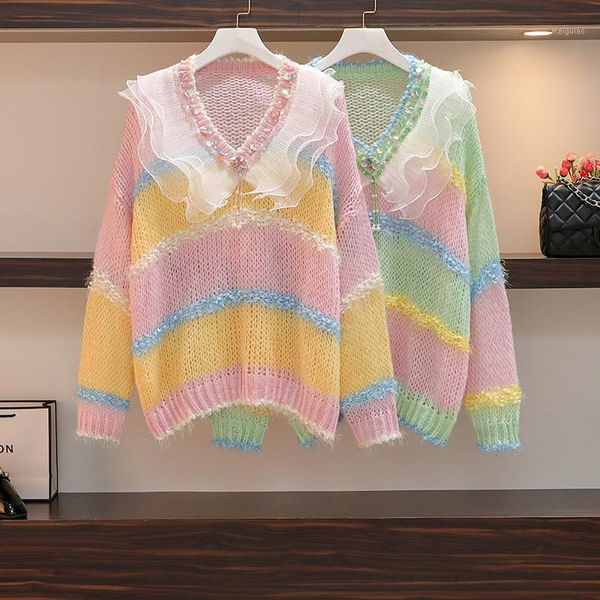 

plus size women's 2020 autumn/winter new style cover belly slimming , age-reducing foreign style sweaters, outer wear uk1761, White;black