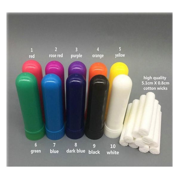 

100 sets colored essential oil aromatherapy blank nasal inhaler tubes diffuser with cot sqcwww wphome