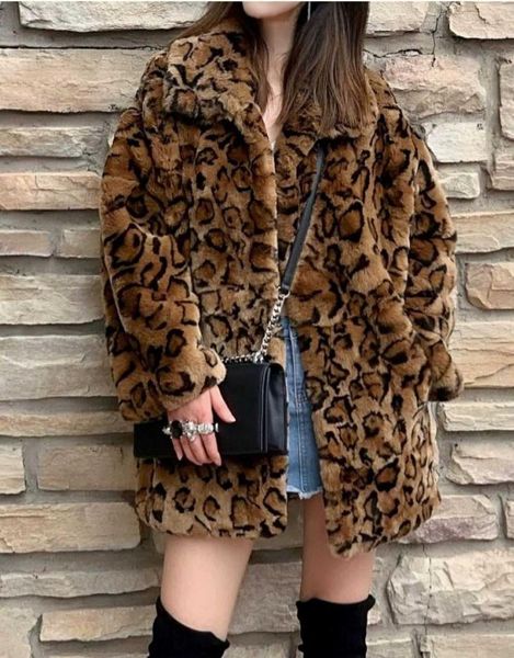 

women's fur & faux 80cm pink leopard rex-fur coat jacket real overcoat blazer custom warm jackets brown turn down collar, Black