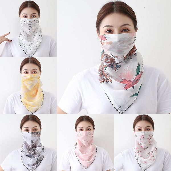 

riding mask magic scarf summer fashion printed chiffon sunscreen mask outdoor cycling neck mask driving sun protection uv neck scarf