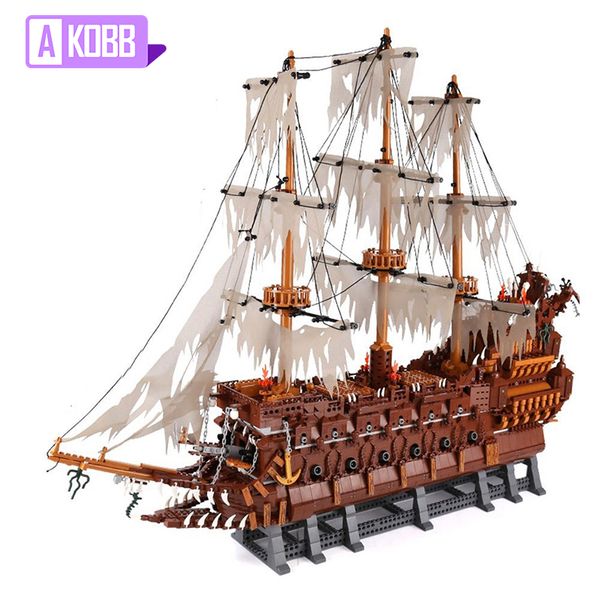 

in stock 16016 flyings the nether lands set pirate ship creator moc pirates of the boat building blocks bricks model boat 1008