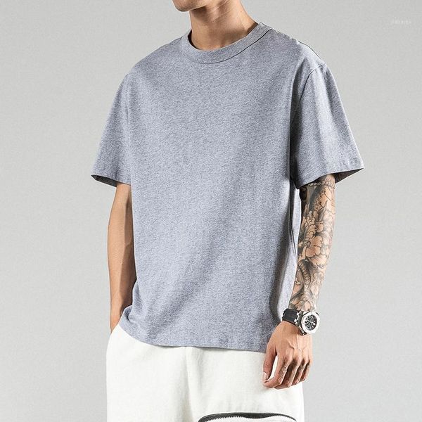 

2020 summer new youth popular solid color large size japanese original simple short-sleeved t-shirt fashion casual pullover1, White;black