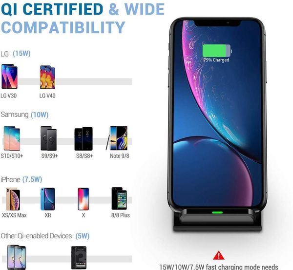 

15w qi wireless charger stand for iphone se2 x xs max xr 11 pro 8 samsung s20 s10 s9 fast charging dock st jllpag infant2005