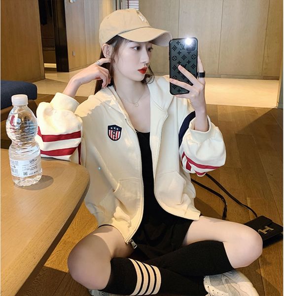 

short jacket women's spring and autumn loose korean version baseball suit sports suit sportswear spring 2020 new thin baseball uniform, Black