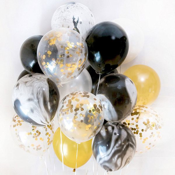 

20pcs agate gold confetti ballon happy birthday balloon baby shower decoration kids party supplies