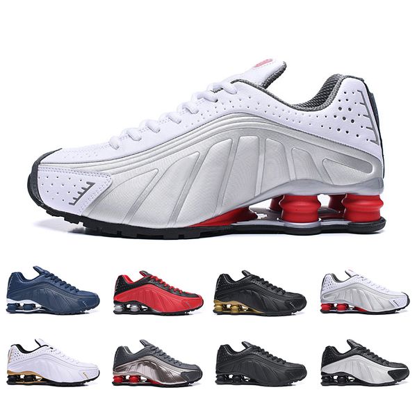 

2022 mens shox running shoes r4 athletic triple black white trainer outdoor men women trainers sneakers size 40-46 fashion high quality