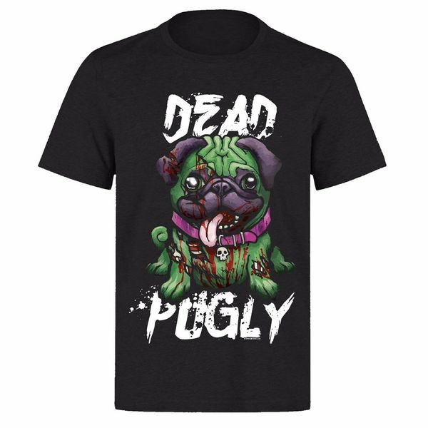 

dead pugly so cute zombie halloween pug dog puppy ph75 black t-shirt loose size tee shirt sport hooded sweatshirt hoodie