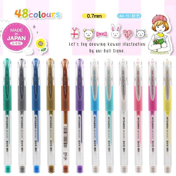 

new japan uni um-151 signo colorful gel pen metal/ milk color for daily writing 0.7mm 1 piece