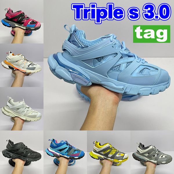 

fashion triple s 3.0 casual shoes paris ice pink blue white orange black lime red metallic sivler white burgundy royal grey men women platfo