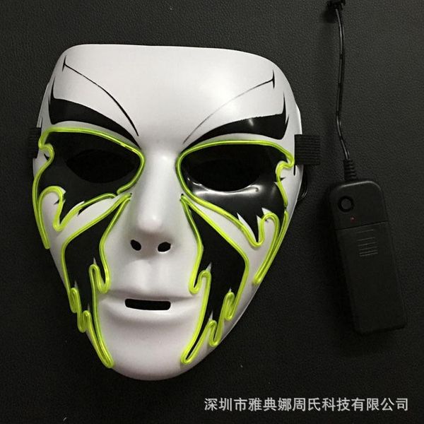 

Ghost Step Dance Halloween Death Night Glow Masks for Men and Women Universal EL Cold Light Factory Direct Selling
