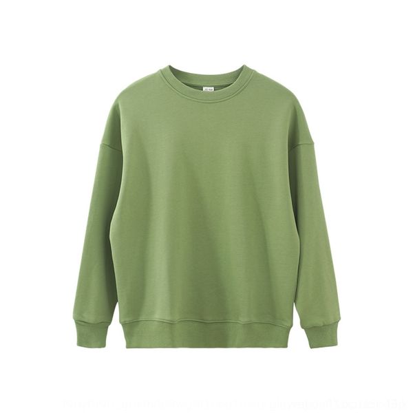 

udxcu avocado color 320g neck round avocado round neck new productshoulder loverssweater men's solid green cover thin autumn new produc, Black