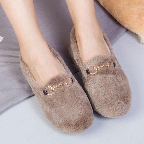 

winter women's plush fur loafers moccasins white comfortable ballet ladies flats slip-on shoes female platform shoes boat, Black