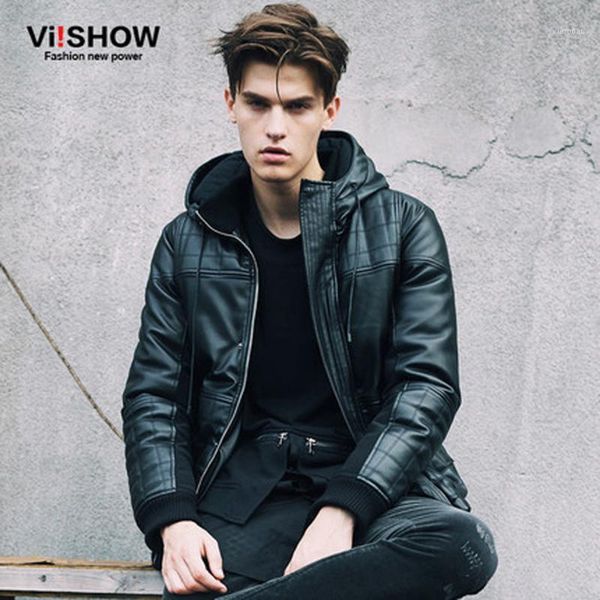

viishow thick warm casual winter jacket men motorcycle jacket with hood men black plus size parkas and coats 5xl m1486541