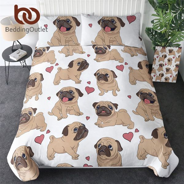 

beddingoutlet хиппи мопс комплект постельных принадлежностей животных кровать собаки набор для детей cartoon cute бульдог пододеяльник 3d пе