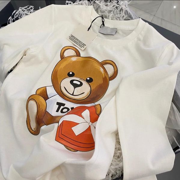 

kids fashion sweathsirts свободный медведь печатается с письмом и сердца мальчиков девочек унисекс детские осень с длинным рукавом толстовки, Black