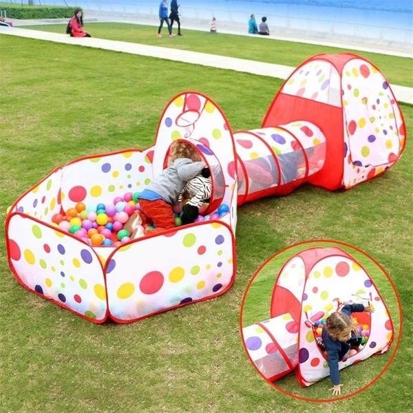 3 pc / set Bebê Playpen Túnel Casa Crianças Crocks Kids Brinquedos Baby Ball Ball Pit Piscina Barraca para Crianças Brinquedo Bola Bola Oceano Bola Brinquedos LJ200923