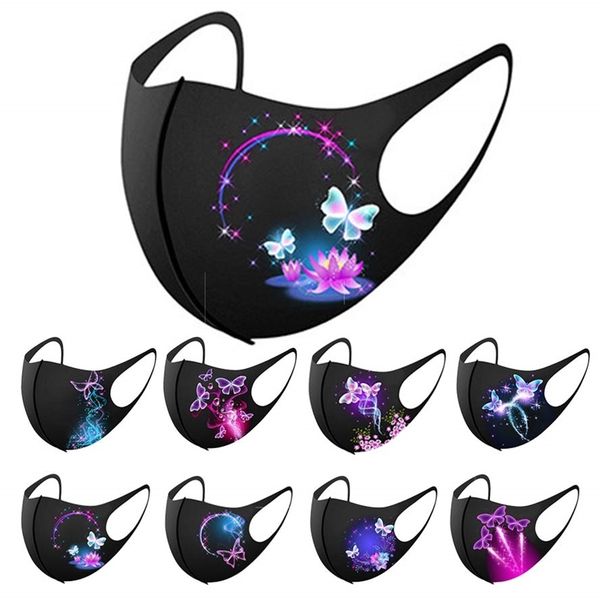 

madedesigner face mask mask designer merry christmas ice silk print butterfly mouth mask dustproof sunscreen black facbatter