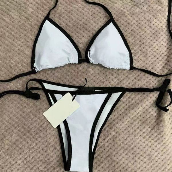 

women's swimwear designer clothing high-quality letter printed three-point bikini high-end jacquard fashion women's clothing luxur, White;black