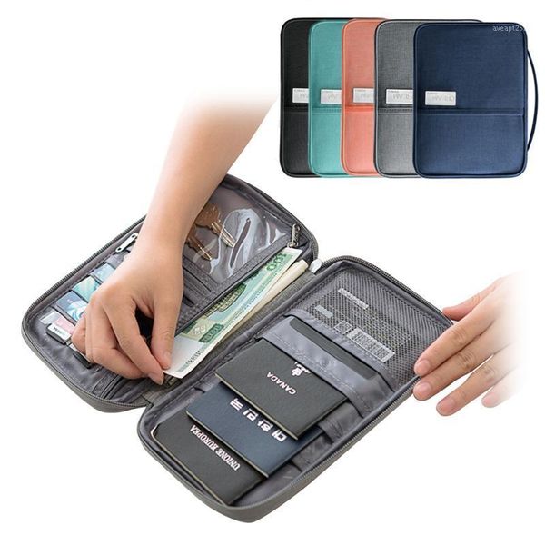 

passport travel wallet document package fashion multi pockets card pack multi-purpose package id holder organizer1