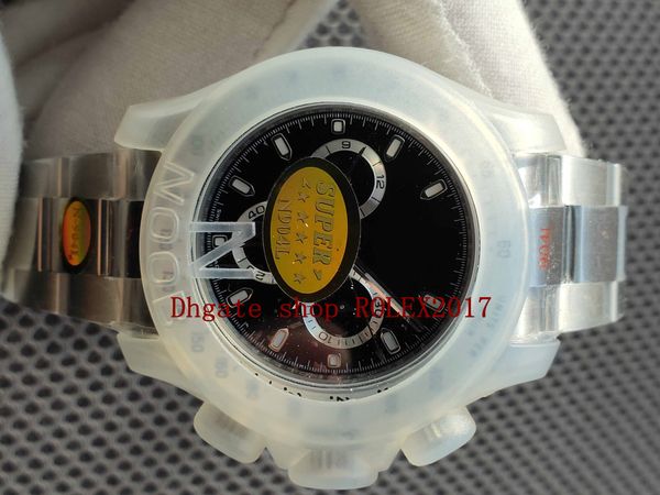 

mens edition luxury eta mens automatic cal.4130 cosmograph white dial men sport 116520 eta nfactory movement stainless 904l wristwatche, Slivery;brown