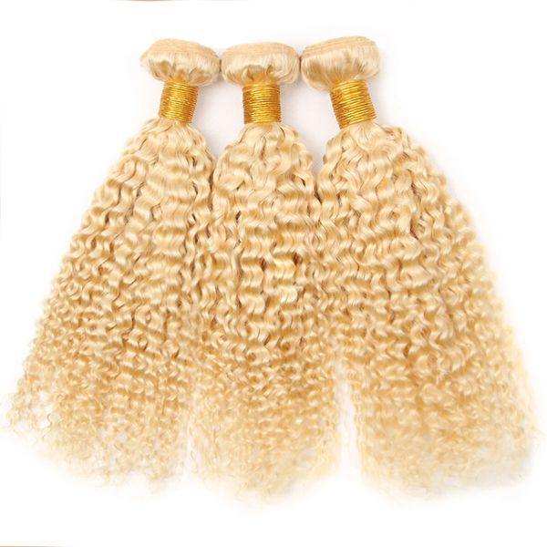 ALI MAGIC 613 Menschliches Haar Weben 100% Remy Haar Extensions Afro Verworrenes Lockiges Menschliches Haar Bundles Blonde Farbe 100g 3 teile/los Günstige