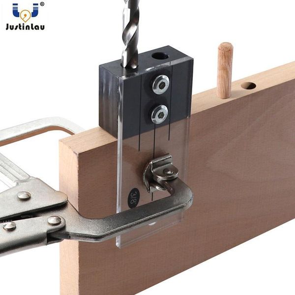 

dowel jig acrylic hardened steel pocket hole jig 1/2 3/8 1/4 inch vertical drill guide hole locator for woodworking tools