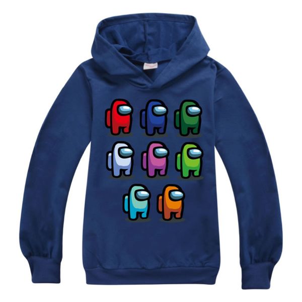 

sudadera among us game big boy girl casual sweatshirt spring children 3d print hooded cotton hoodie kid anime pullover clothes, Black