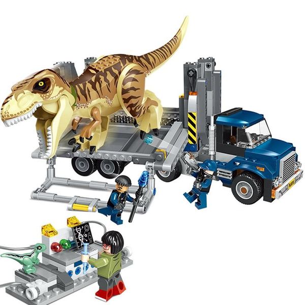 

new lepining jurassic park world t. rex transport building blocks kit bricks sets classic model kids toys compatible with yxlovb ly_bags