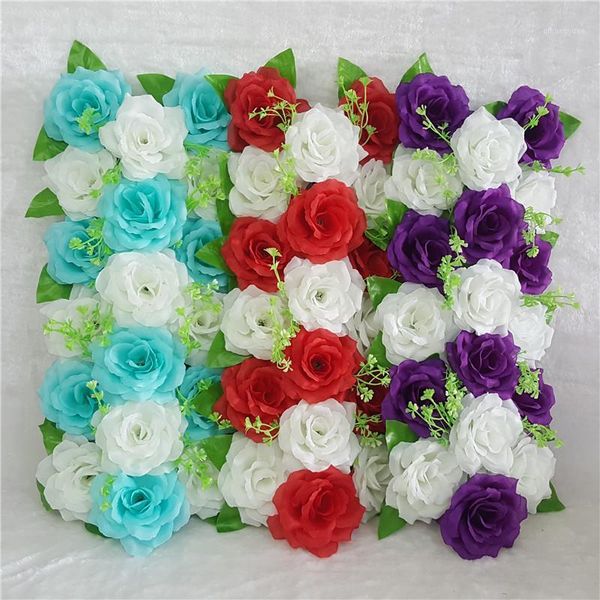 

1pcs simulation rose silk flower wall wedding decoration road lead rose artificial flower stand platform silk wreath wall1