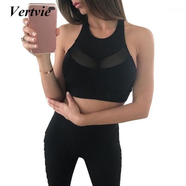 

vertvie 2020 fitness sports bra push up women's gym running tank athletic vest underwear shockproof sports crossfemale1, White;black