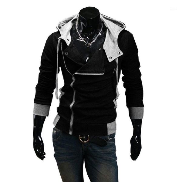 

wholesale- autumn & winter zipper casual slim long sleeve hiphop assassin creed hoodies sweatshirt outerwear jackets, Black