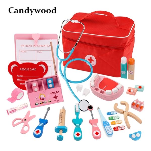 

new kids doctor toys role-playing games doctor sets dentist medicine box pretend doctor play toys for children girls y200428