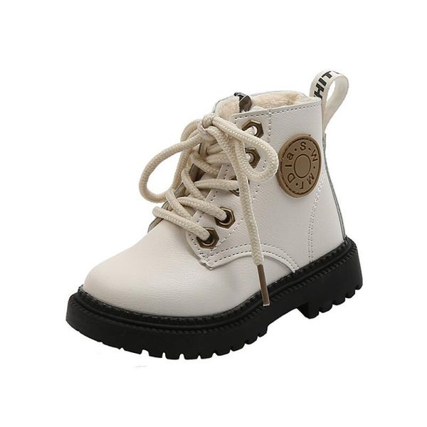 

дети martin boots pu кожа водонепроницаемый мотоцикл ботинки зимние детские снежные ботинки бренд девушки принцессы обувь резина jlljeh, Black
