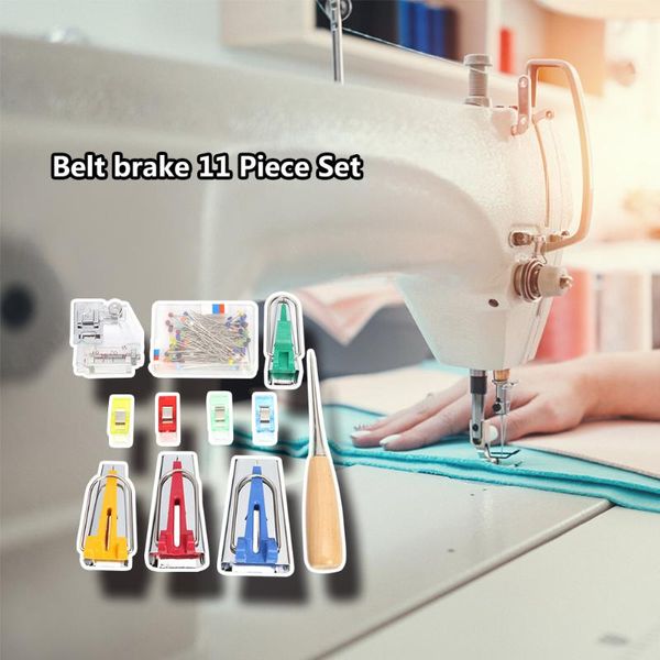 

sewing notions & tools 11pcs/set multifunction domestic diy machine with bias binder foot tape maker awl pin clips accessory, Black