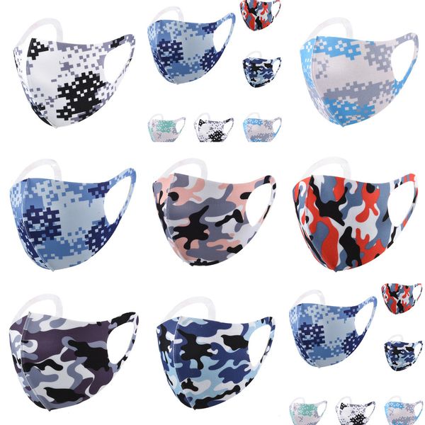 

u3tq3u factory price washable reusable anti-dust elastic camouflage mouth masks camo print designer dust filtrition face mask 1 n