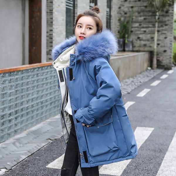 

new 2020 female winter warm coat women's parkas femme hooded outwear down jacket woman cotton padded clothes parka manteau hiver, Black