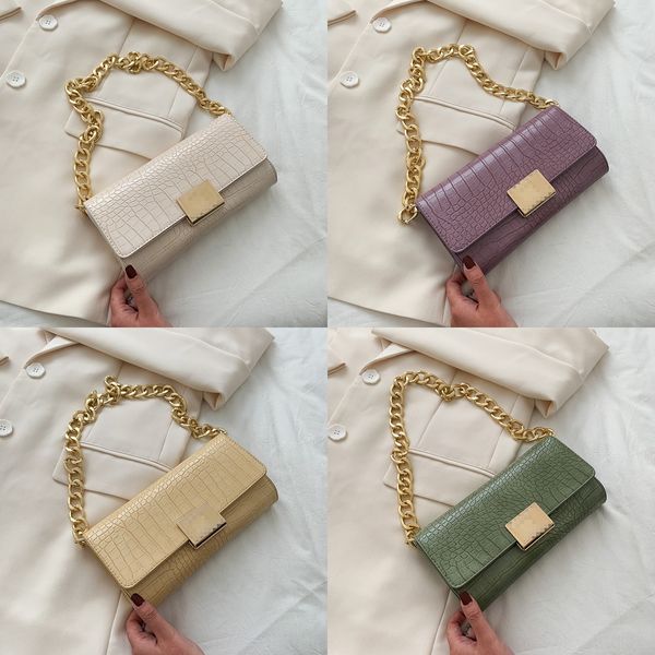 

armpit women's 2020 new spring and summer versatile crocodile single shoulder messenger bag armpit women's bag fashion chain ins f