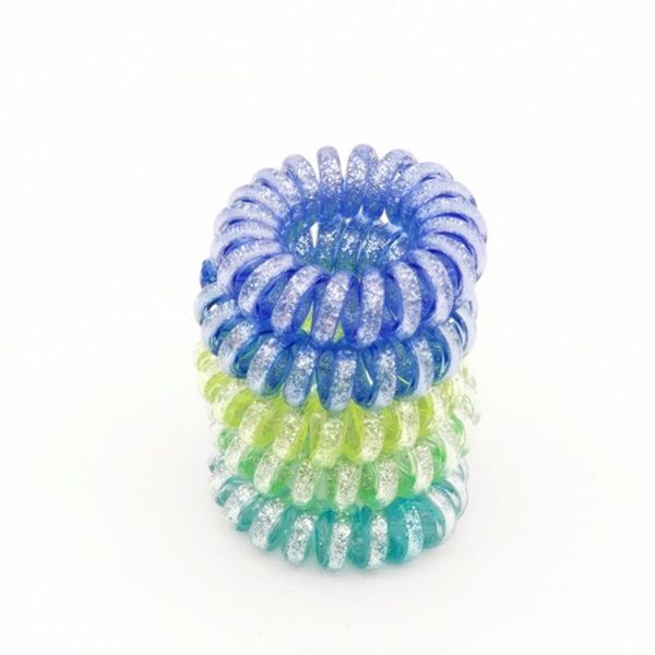 

размер 3.5cm блестки телефонный провод кольцо ободки gum bands elastic волос для девочек аксессуары hairbands jllryf ffshop2001, Silver