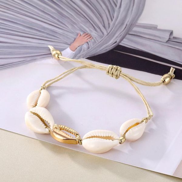 

iparam bohemia vintage shell rope chain bracelet women beach sea shell bracelet anklet jewelry party gift w qylbfu, Red;blue