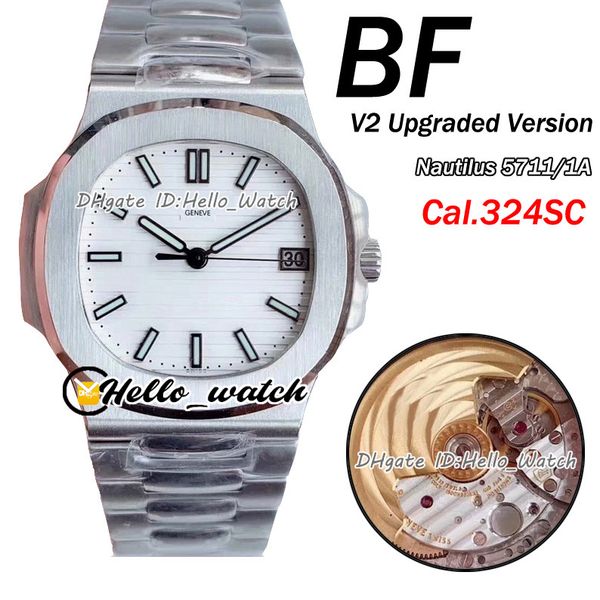 

bf new v2 5711-1a-011 cal.32sc автоматические мужские часы белый текстурированный набор из нержавеющей стали браслет спортивные часы лучшая, Slivery;brown