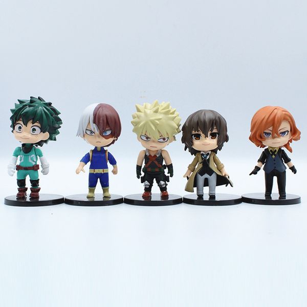

5pcs/set anime my hero academia figure 10cm deku figures collection model toys bakugou katsuki todoroki s action figure t200704