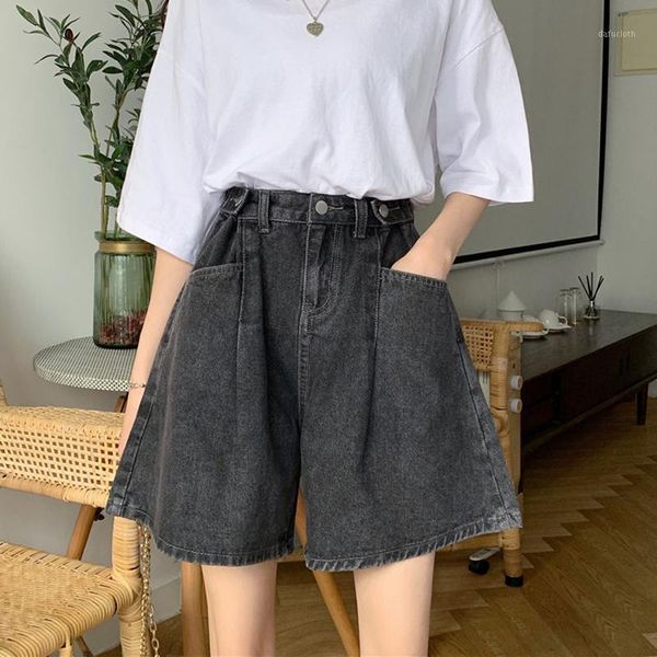 

the summer of 2020 the new five straight thin section wide-legged trousers pants high waist jeans show thin joker woman1, Blue