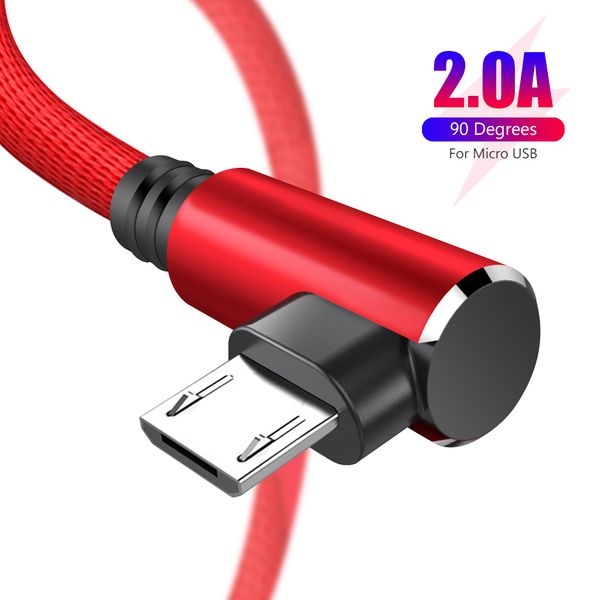 

новый l-образный 90braided micro usb быстрое зарядное устройство телефона кабель длинные синхронизации данных кабель для samsung xiaomi andr