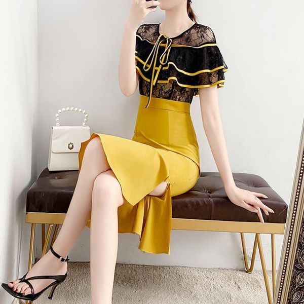 

goddess woman's lace dress korean mantle like shredded ladies dressed as a noche party vd8z, Black;gray